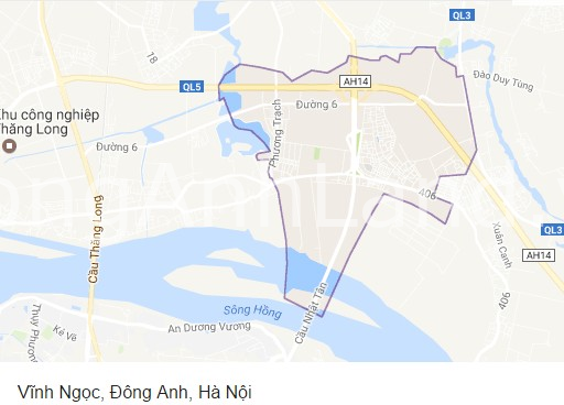 Vị trí xã Vĩnh Ngọc, Đông Anh, Hà Nội